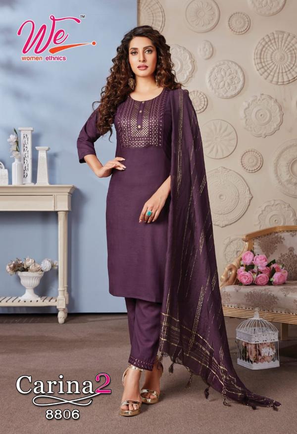 We Carina 2 Soft Daina Kurti With Bottom Dupatta Collection 